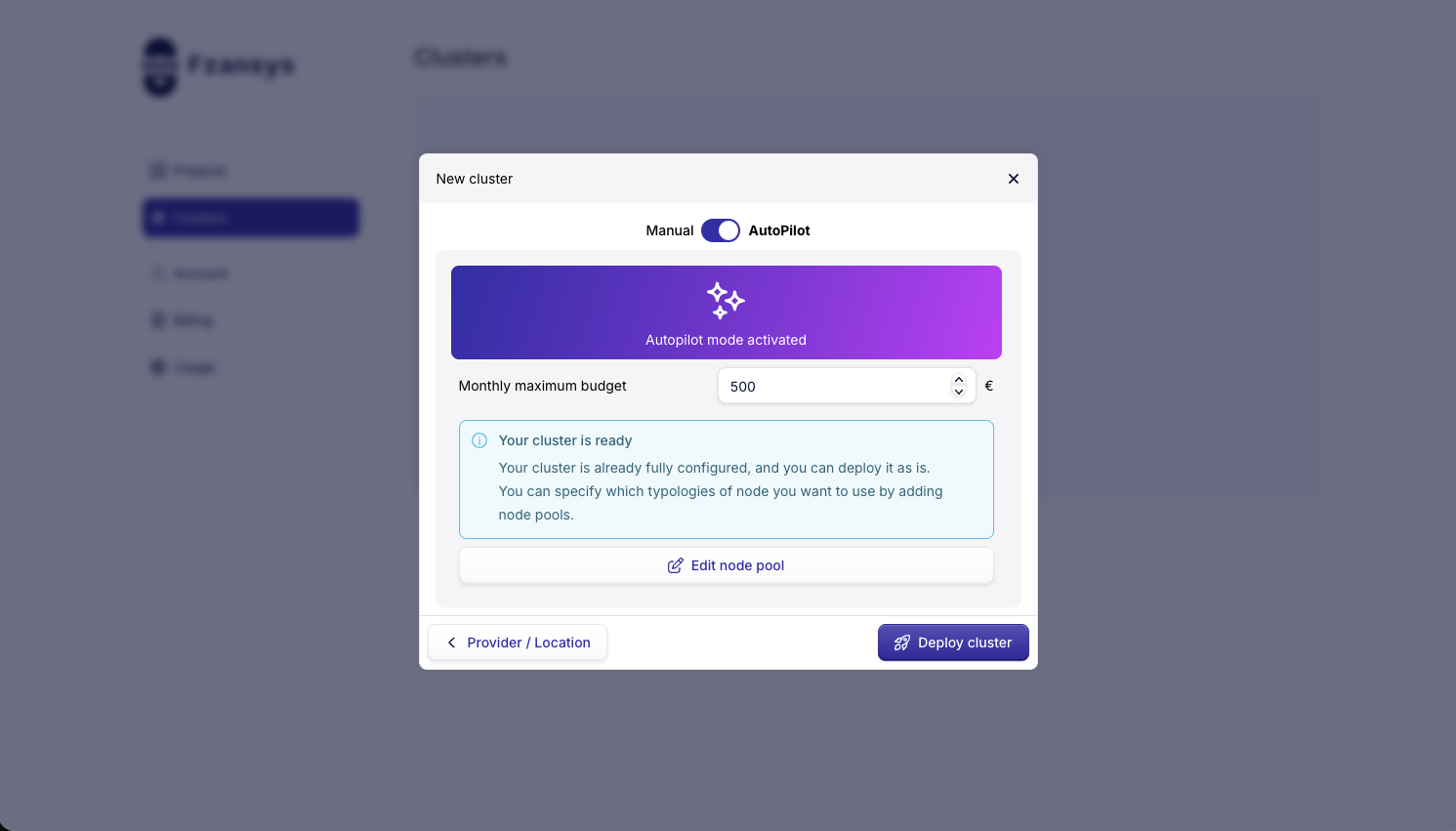 Configuration en mode AutoPilot