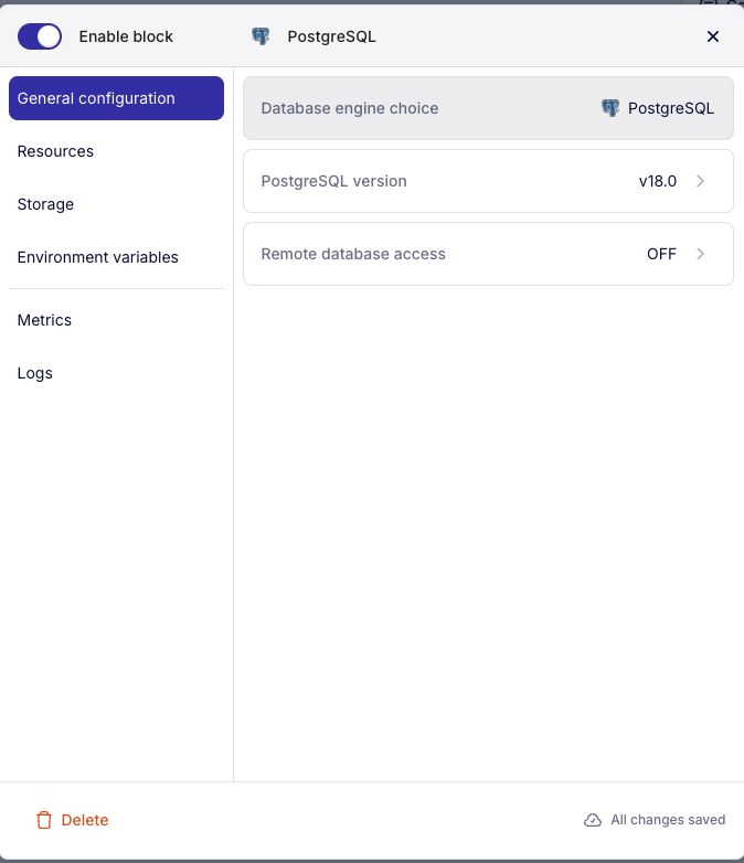 Configuration de base PostgreSQL