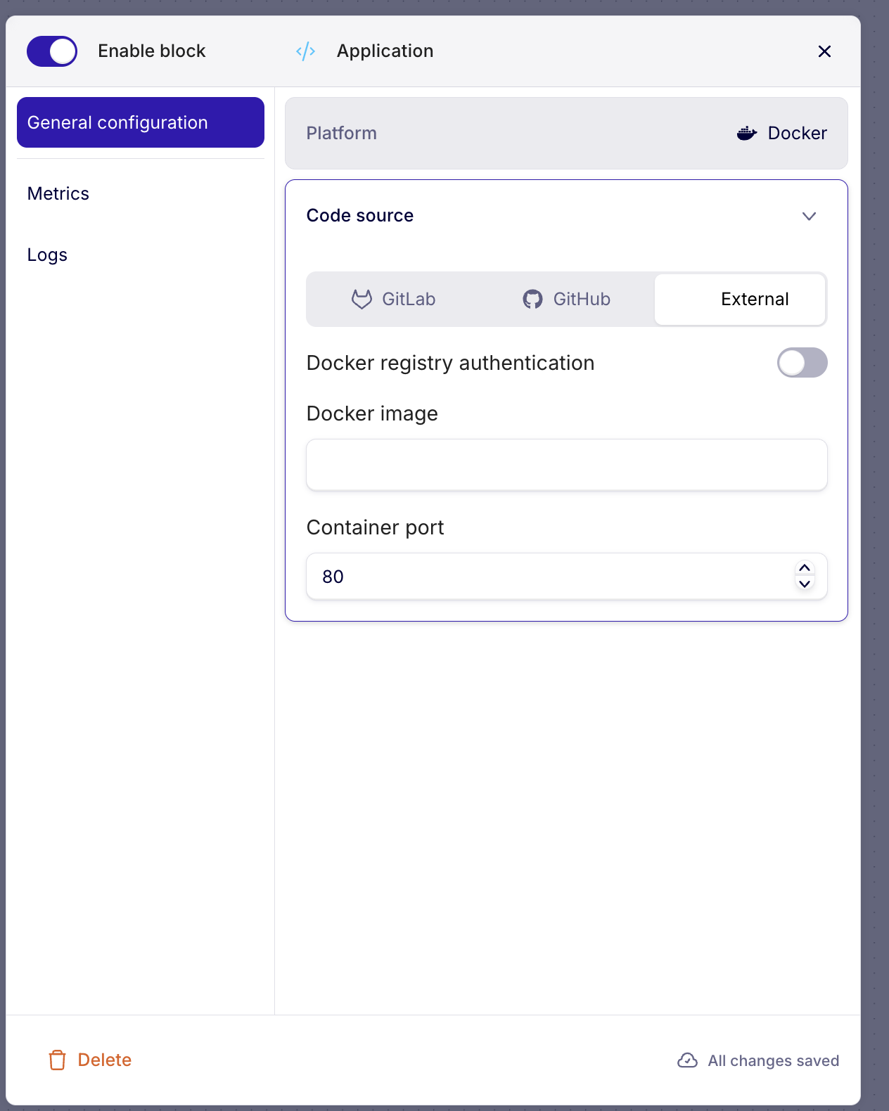Bloc Docker — configuration initiale